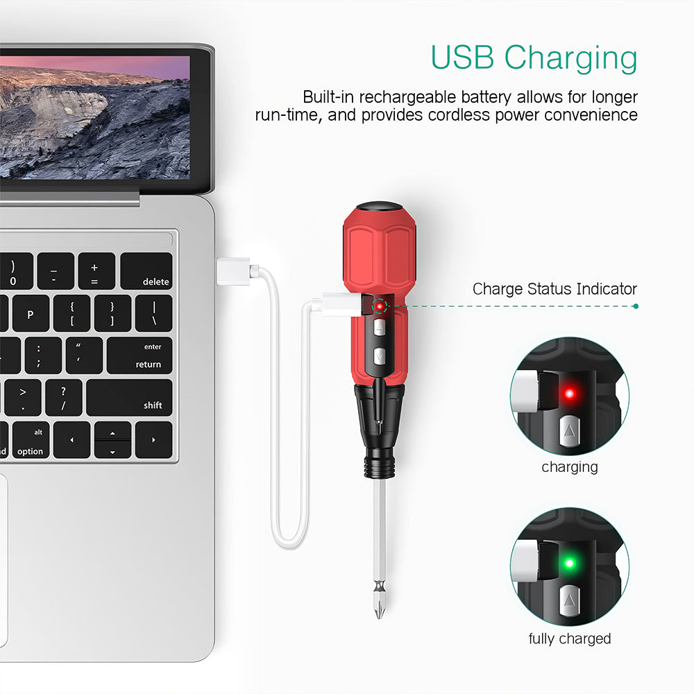 Mini Cordless Electric Screwdriver Set with LED and 10 Bits