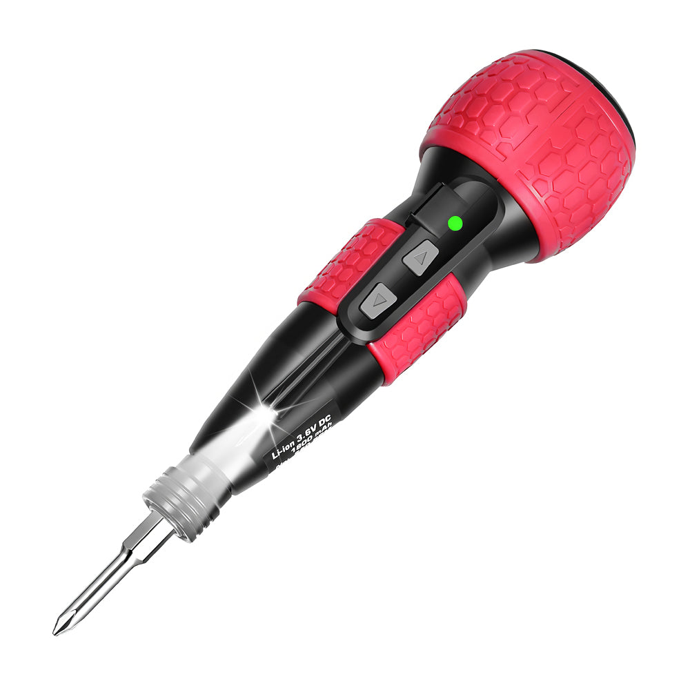 Cordless Rechargeable Electric Screwdriver Set with LED and Bits