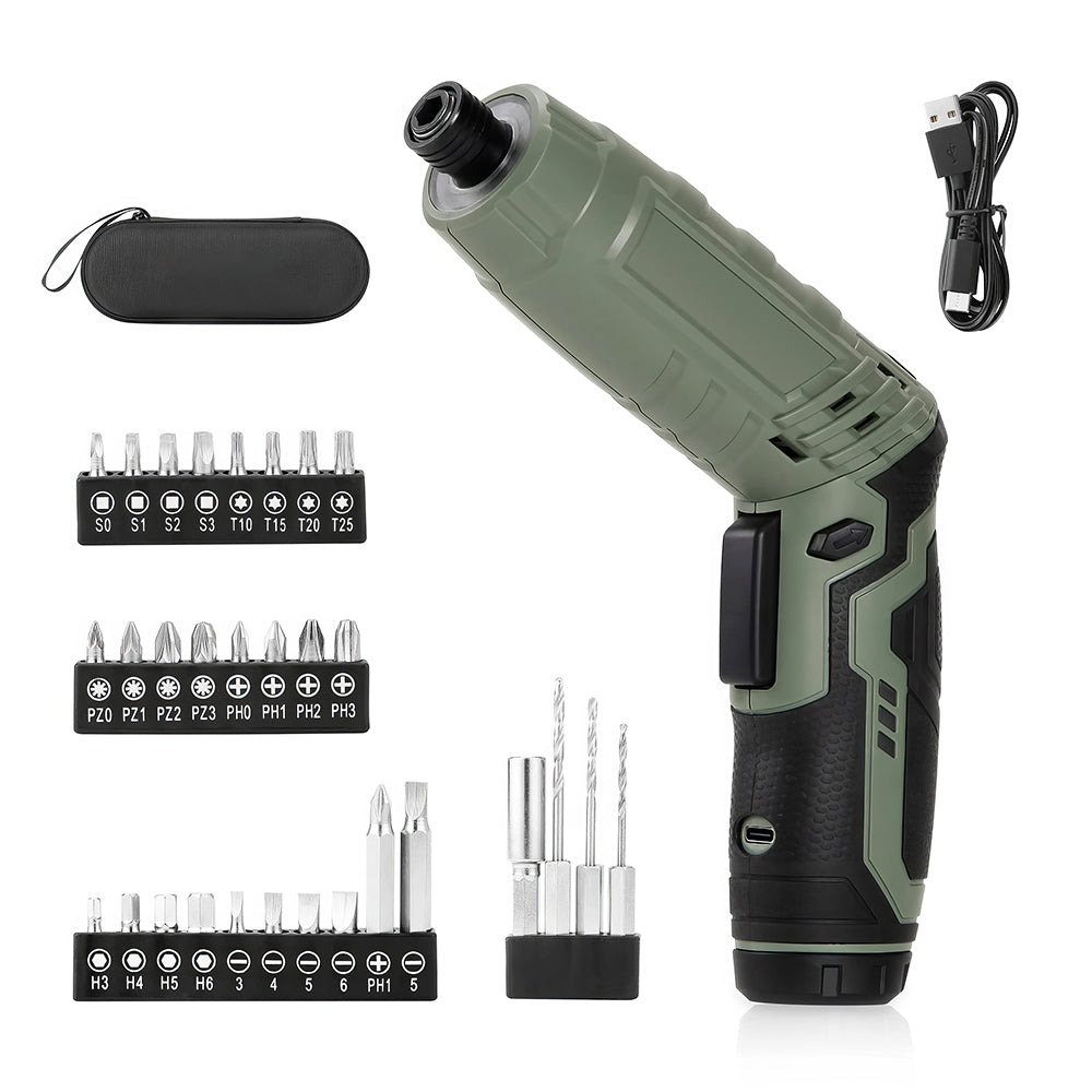 Cordless Electric Screwdriver 4V Max with 39 Piece Kit and LED Light