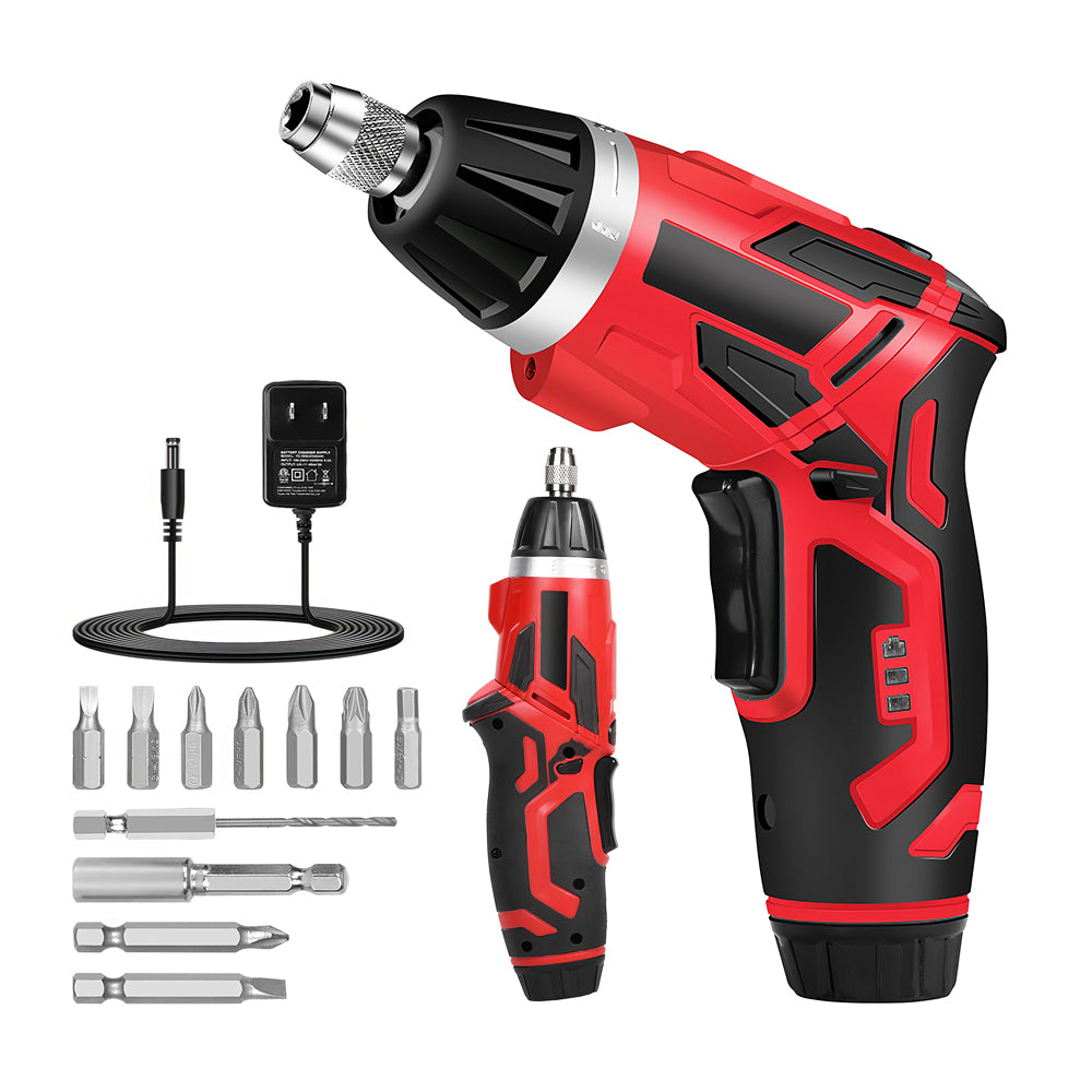 Cordless Electric Screwdriver 4V Rechargeable with LED and 11 Bits