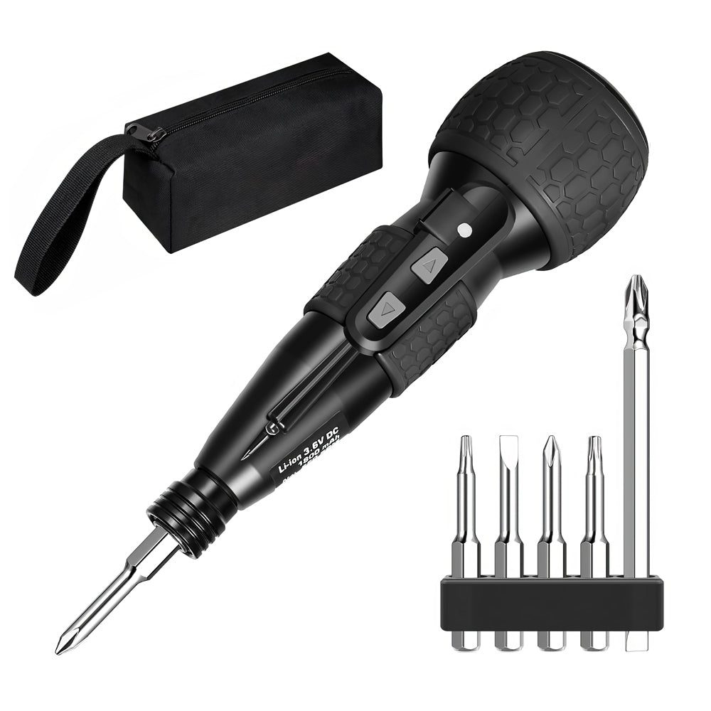 Cordless Rechargeable Electric Screwdriver Set with LED and Bits
