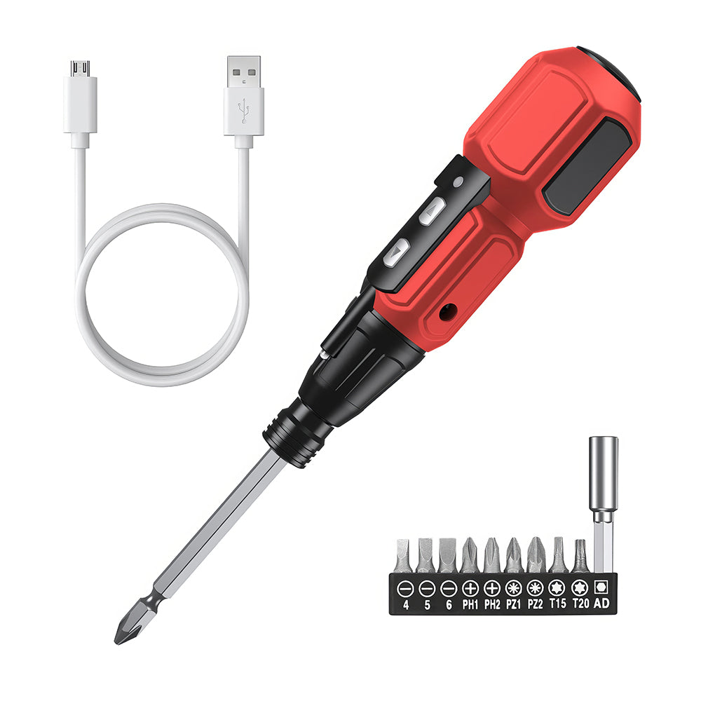 Mini Cordless Electric Screwdriver Set with LED and 10 Bits