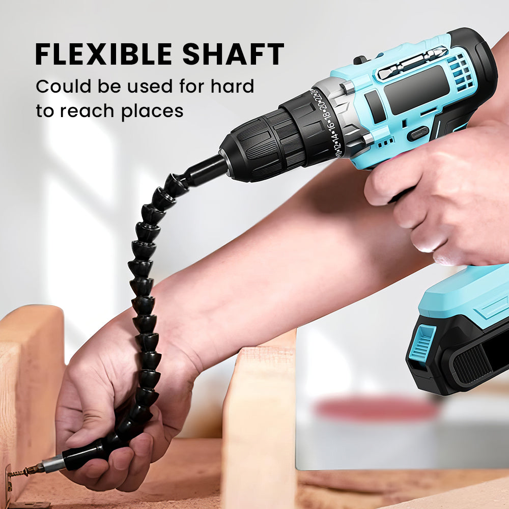 Cordless Handheld Power Drill Set 21V with Battery, Fast Charger & 65 Accessories
