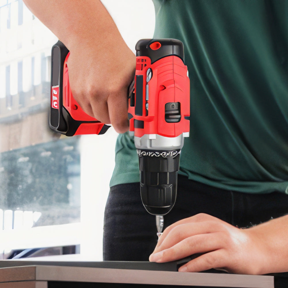 Cordless Handheld Power Drill Set 21V with Battery, Charger & LED Light
