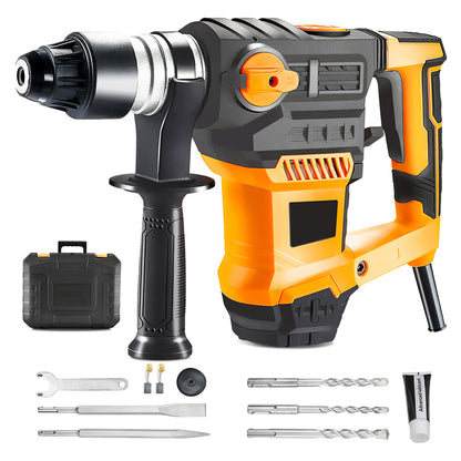 Rotary Hammer Drill 13 Amp SDS Plus 3 Mode with Bits and Chisels