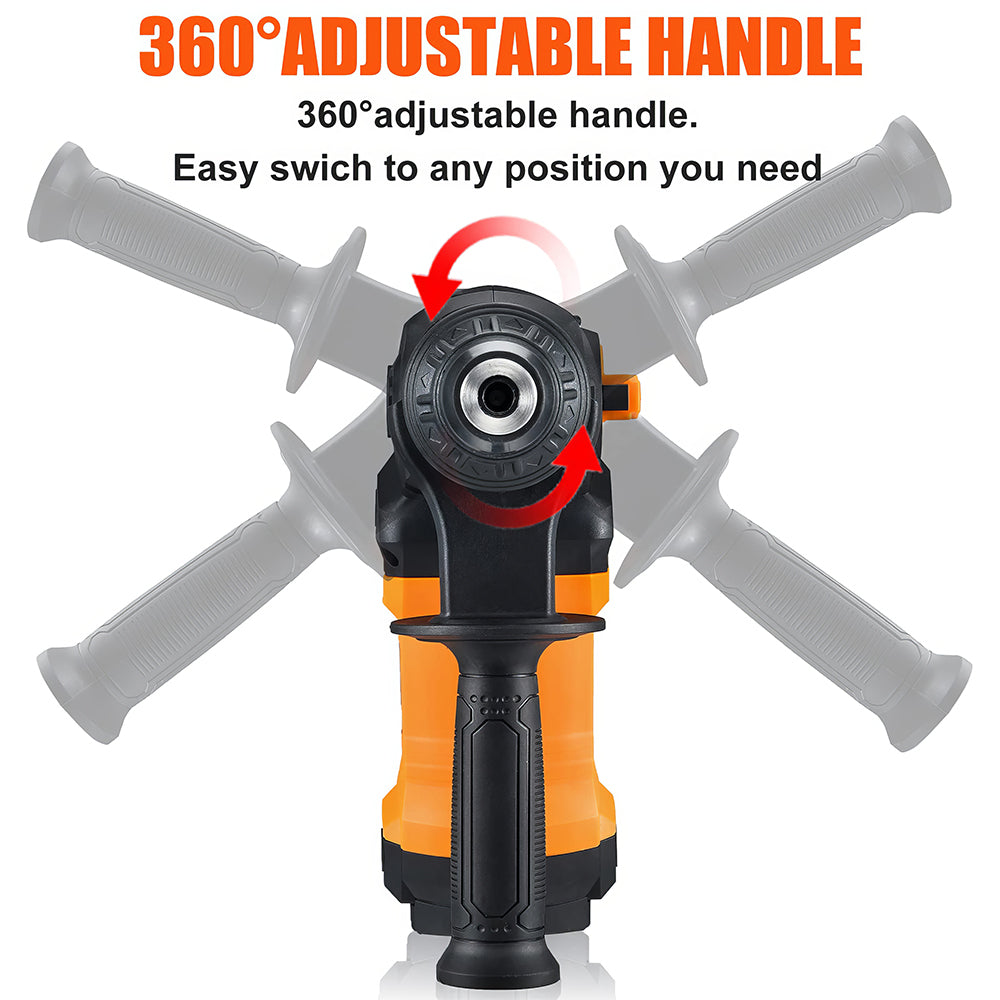 Rotary Hammer Drill 13 Amp SDS Plus 3 Mode with Bits and Chisels