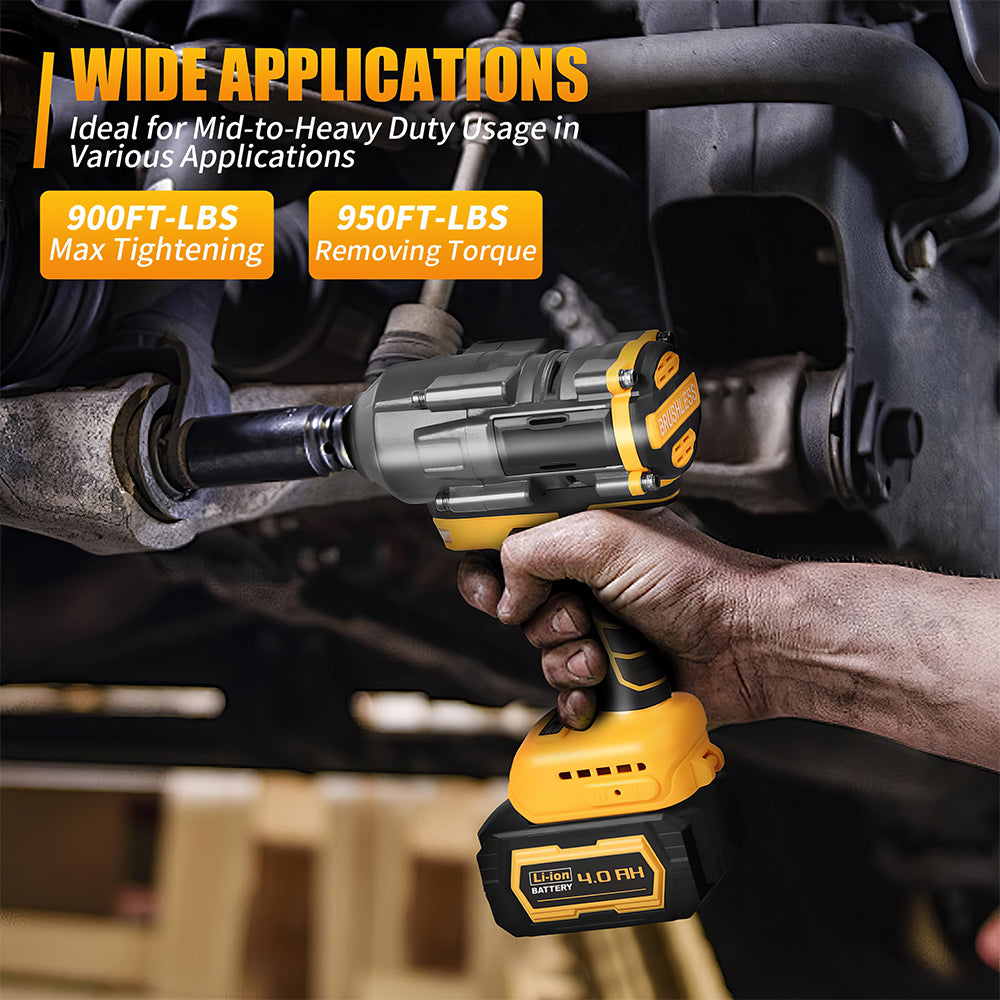 Cordless Impact Wrench 20V 1200Nm Brushless 12 Drive with LED Light